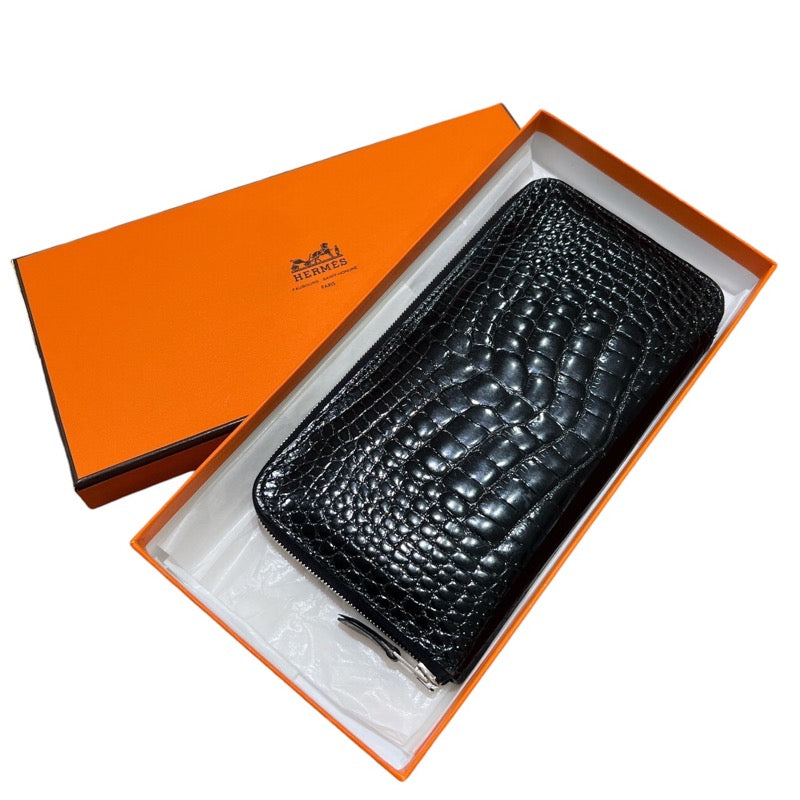 エルメス HERMES アザップロング □K刻 ブラック×シルバー金具