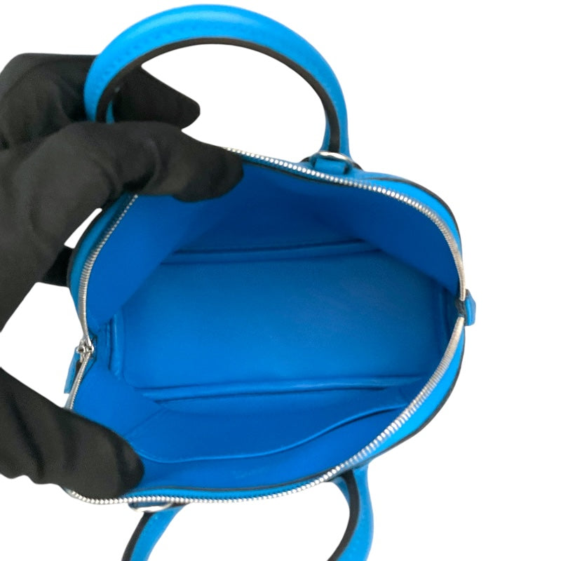 エルメス HERMES ボリード1923 ミニ W刻印 ブルーサンジバル/SV金具