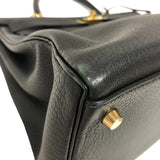 エルメス HERMES ケリー35 内縫い □D刻 ブラック ゴールド金具 フィヨルド レディース ハンドバッグ