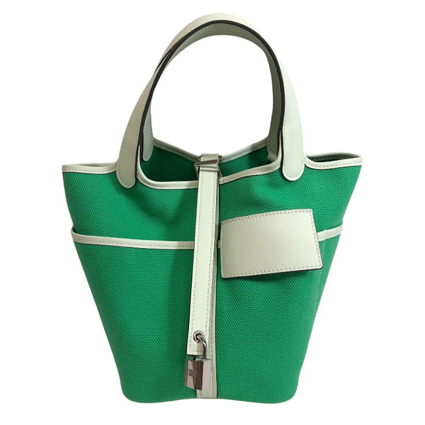エルメス HERMES ピコタンロックPM　カーゴ B刻 ヴェールコミック×ヴェールフィズ トワル/ヴォースイフト レディース ハンドバッグ