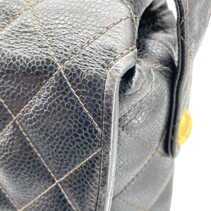 シャネル CHANEL マトラッセ ショルダーバッグ 2番台 ブラック ゴールド金具 キャビアスキン レディース ショルダーバッグ