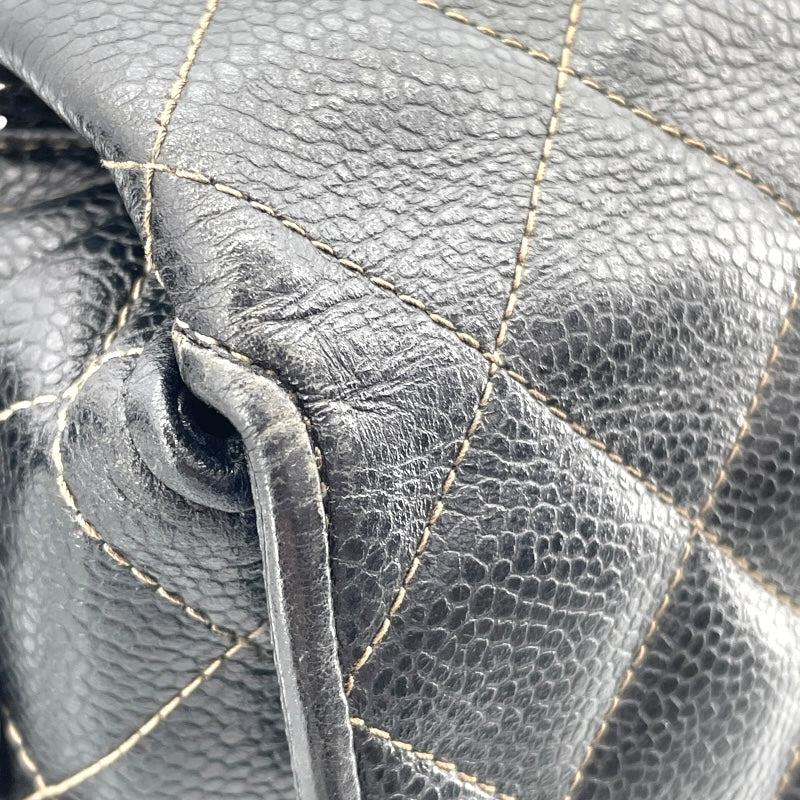 シャネル CHANEL マトラッセ ショルダーバッグ 2番台 ブラック ゴールド金具 キャビアスキン レディース ショルダーバッグ