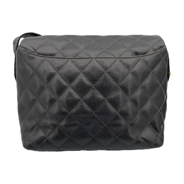 シャネル CHANEL マトラッセ ショルダーバッグ 2番台 ブラック ゴールド金具 キャビアスキン レディース ショルダーバッグ