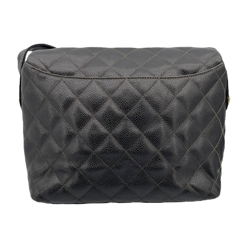シャネル CHANEL マトラッセ ショルダーバッグ 2番台 ブラック ゴールド金具 キャビアスキン レディース ショルダーバッグ