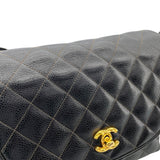 シャネル CHANEL マトラッセ ショルダーバッグ 2番台 ブラック ゴールド金具 キャビアスキン レディース ショルダーバッグ