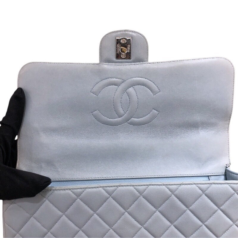 シャネル CHANEL 親子バッグ A04193 ライトブルー/シルバー金具 ラムスキン レディース ハンドバッグ