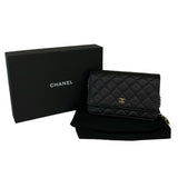 シャネル CHANEL マトラッセチェーンウォレット AP0250 ブラック/ゴールド金具 キャビアスキン レディース ショルダーバッグ