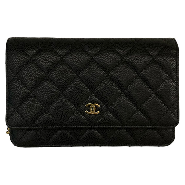 シャネル CHANEL マトラッセチェーンウォレット AP0250 ブラック/ゴールド金具 キャビアスキン レディース ショルダーバッグ