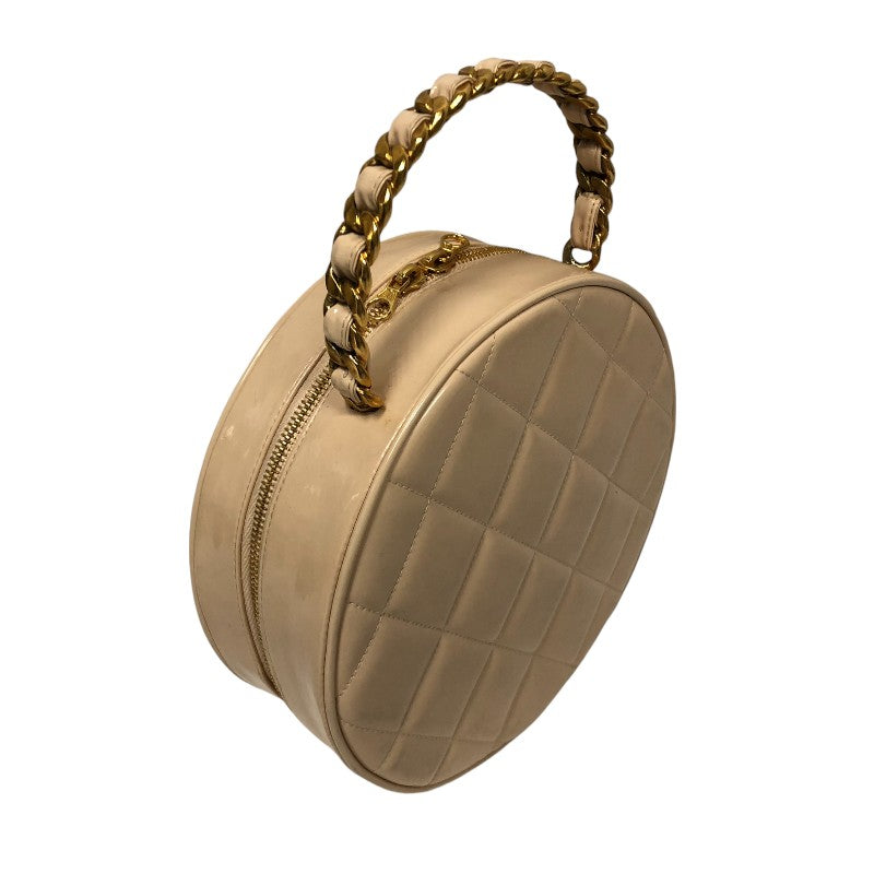 独創的 シャネル ベージュ ラウンドバニティバッグ ココマーク CHANEL バッグ