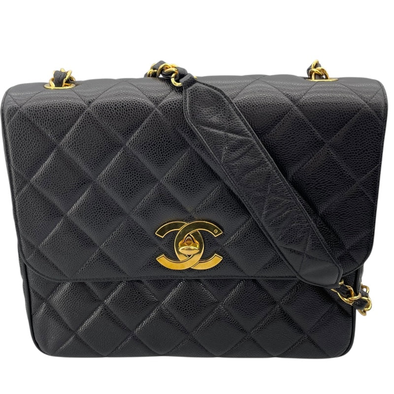シャネル CHANEL マトラッセチェーンショルダー ブラック キャビアスキン レディース ショルダーバッグ