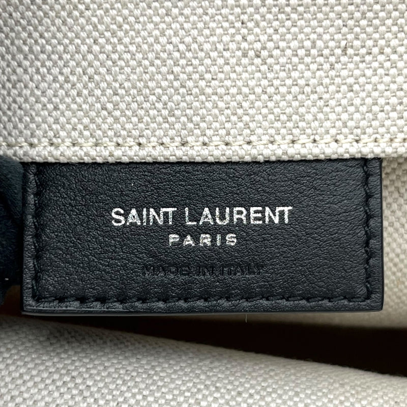サンローラン SAINT LAURENT リブゴーシュ バケットバッグ 669299 アイボリー×ブラック シルバー金具 キャンバス ユニセックス ショルダーバッグ