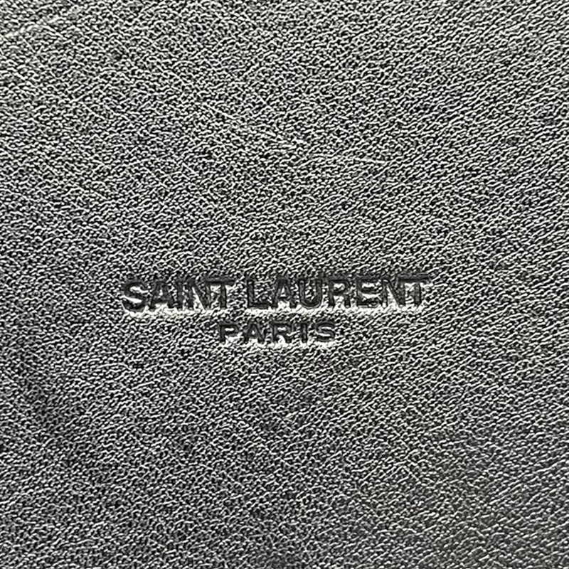 サンローラン SAINT LAURENT リブゴーシュ バケットバッグ 669299 アイボリー×ブラック シルバー金具 キャンバス ユニセックス ショルダーバッグ