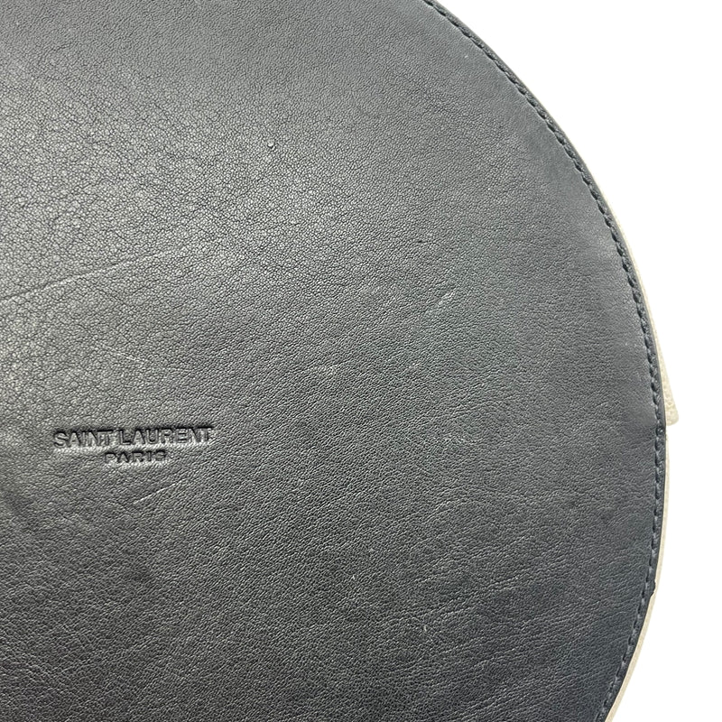 サンローラン SAINT LAURENT リブゴーシュ バケットバッグ 669299 アイボリー×ブラック シルバー金具 キャンバス ユニセックス ショルダーバッグ