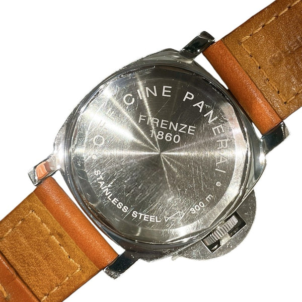 パネライ PANERAI ルミノールマリーナ PAM00003 ホワイト×シルバー ステンレススチールｘ革ベルト 手巻き メンズ 腕時計