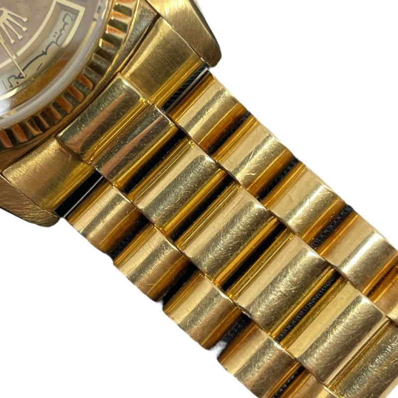 ロレックス ROLEX デイデイト36 ウォールナット 18038 ウォールナット K18YG 自動巻き メンズ 腕時計