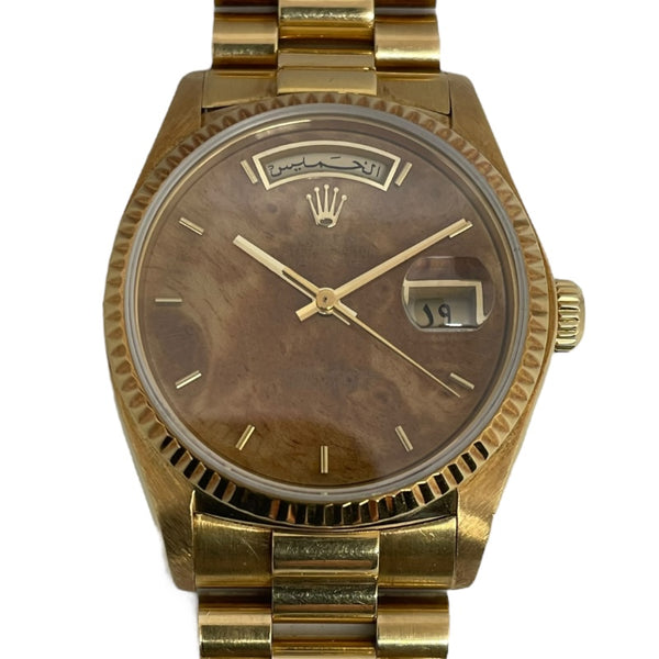 ロレックス ROLEX デイデイト36 ウォールナット 18038 ウォールナット K18YG 自動巻き メンズ 腕時計