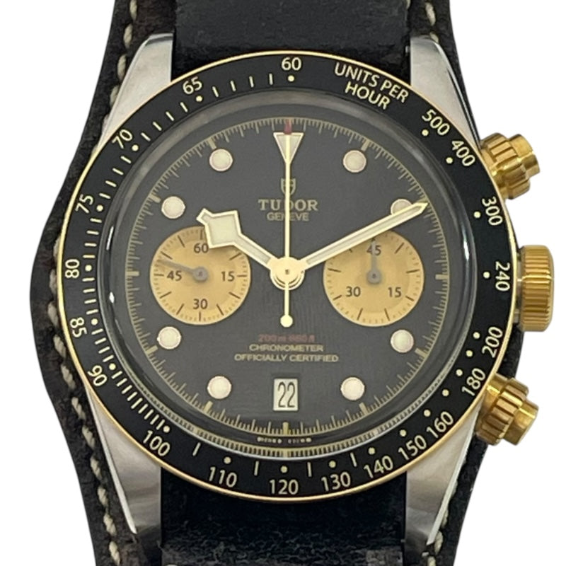 チューダー/チュードル TUDOR ブラックベイ クロノグラフ S&G 79363 SS/金メッキ 自動巻き メンズ 腕時計