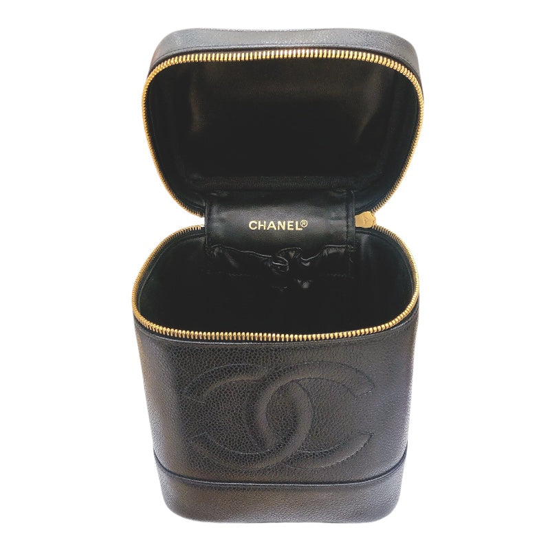シャネル CHANEL バニティ A01998 ブラック/ゴールド金具 キャビア レディース ハンドバッグ