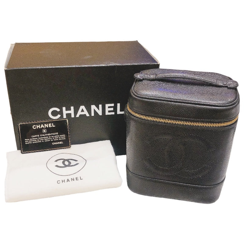 シャネル CHANEL バニティ A01998 ブラック/ゴールド金具 キャビア レディース ハンドバッグ