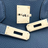 エルメス HERMES バーキン30 D刻印 ディープブルー シルバー金具 トゴ レディース ハンドバッグ