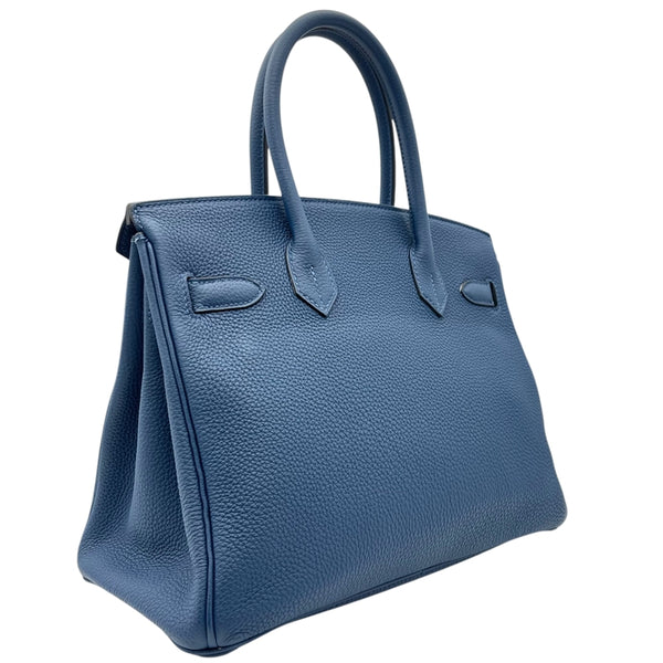 エルメス HERMES バーキン30 D刻印 ディープブルー シルバー金具 トゴ レディース ハンドバッグ