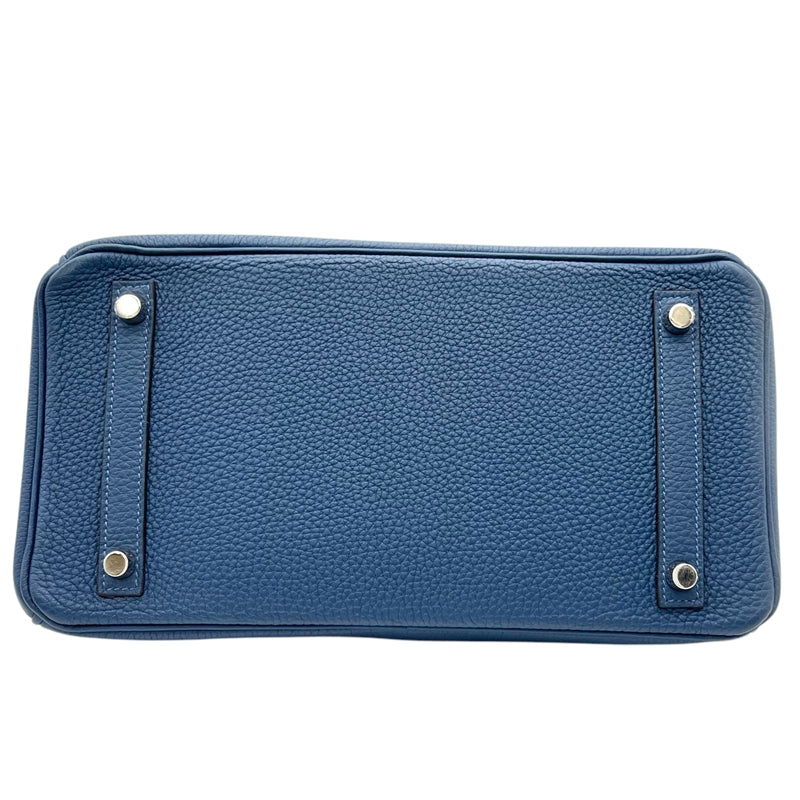 エルメス HERMES バーキン30 D刻印 ディープブルー シルバー金具 トゴ レディース ハンドバッグ