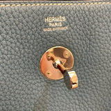 エルメス HERMES リンディ30 □P刻 ブルージーン　SV金具 トリヨン レディース ショルダーバッグ