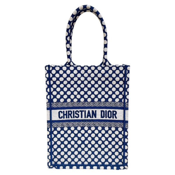 クリスチャン・ディオール Christian Dior ブックトートスモール ネイビー　 キャンバス/ドット レディース ハンドバッグ