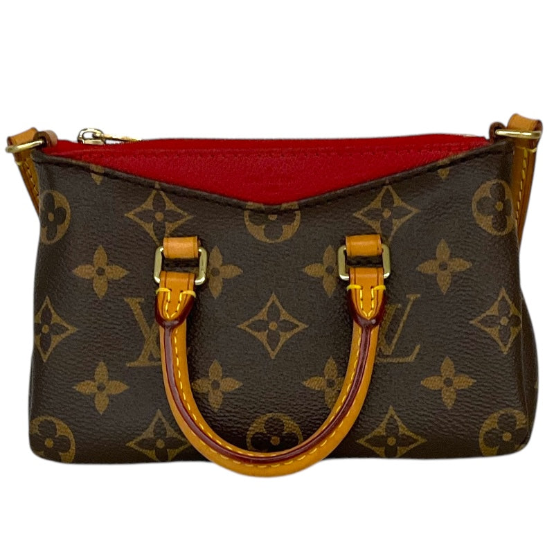 ルイ・ヴィトン LOUIS VUITTON ナノパラス M61254 ブラウン/スリーズ モノグラムキャンバス レディース ショルダーバッグ
