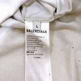 バレンシアガ BALENCIAGA クラッシュダスト加工ワッペン半袖Tシャツ 739028 グレー コットン メンズ 半袖シャツ