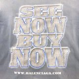 バレンシアガ BALENCIAGA SNBNヴィンテージ加工半袖Tシャツ　24SS　XSサイズ 764235 ブルー コットン メンズ 半袖Ｔシャツ