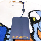 ルイ・ヴィトン LOUIS VUITTON LVパズルニットセーター H0N63Ｗ ホワイト ウール メンズ セーター