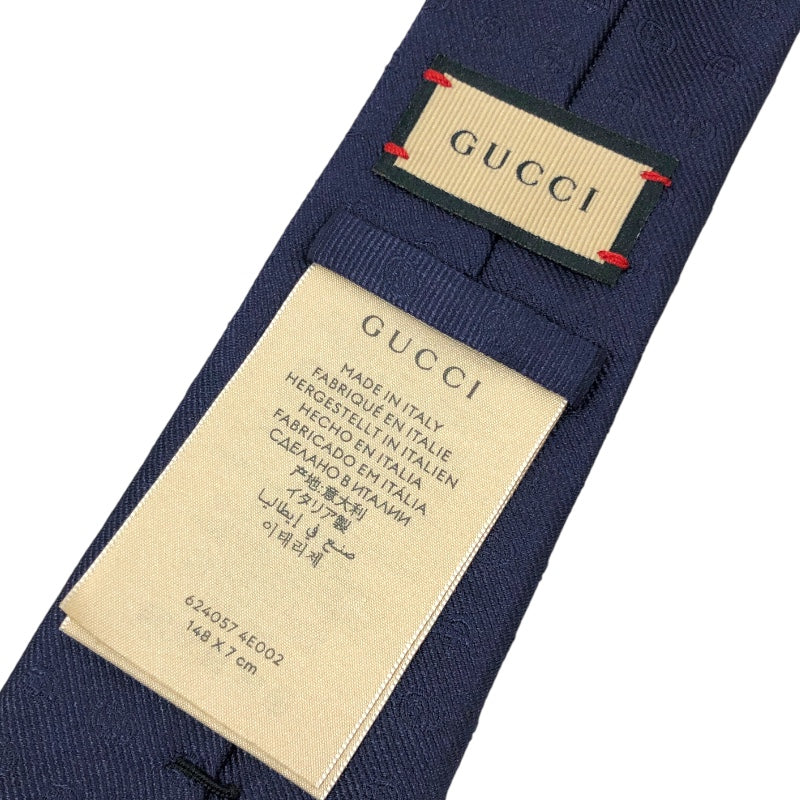 グッチ GUCCI ダブルG&ホースビットネクタイ 624057 ネイビー シルク メンズ ネクタイ