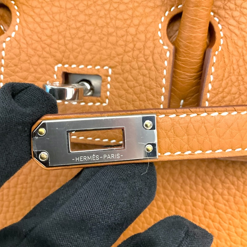 エルメス HERMES バーキン25 B刻 ゴールド/シルバー金具 トゴ レディース ハンドバッグ