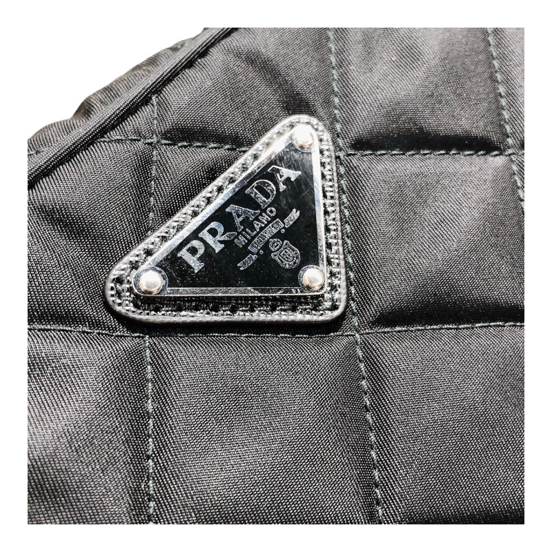 プラダ PRADA インプントゥ チェーンショルダー 1BH910 ブラック　シルバー金具 ナイロン レディース ショルダーバッグ