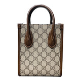 グッチ GUCCI インターロッキングG ミニバッグ 671623 ベージュ ゴールド金具 GGスプリームキャンバス/レザー レディース トートバッグ