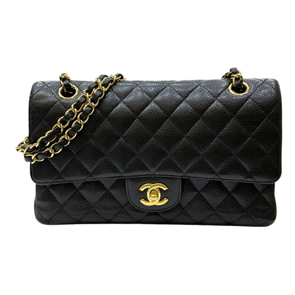 シャネル CHANEL マトラッセ25 チェーンショルダーバッグ A01112 15番台 ブラック ゴールド金具 キャビアスキン レディース