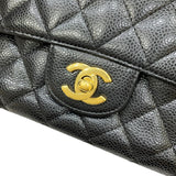 シャネル CHANEL マトラッセ25 チェーンショルダーバッグ A01112 15番台 ブラック ゴールド金具 キャビアスキン レディース