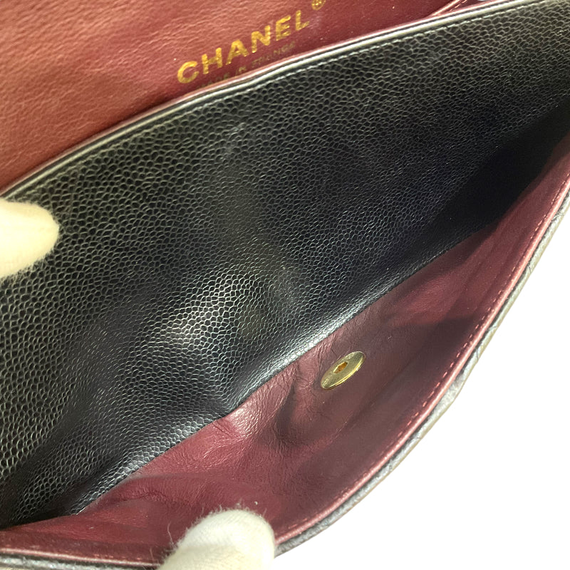 シャネル CHANEL マトラッセ25 チェーンショルダーバッグ A01112 15番台 ブラック ゴールド金具 キャビアスキン レディース