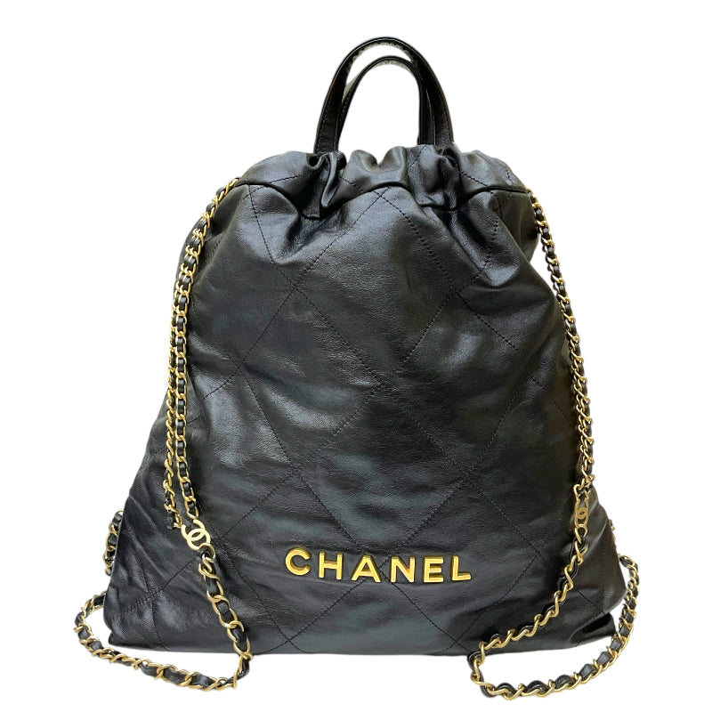 シャネル CHANEL CHANEL22 バックパック AS3313 ブラック ゴールド金具 レザー レディース リュック・デイパック