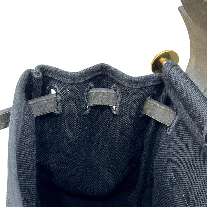 エルメス HERMES エールバッグジップPM Y刻印 ブラック ゴールド金具 トワル/レザー レディース 2wayハンドバッグ
