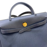 エルメス HERMES エールバッグジップPM Y刻印 ブラック ゴールド金具 トワル/レザー レディース 2wayハンドバッグ