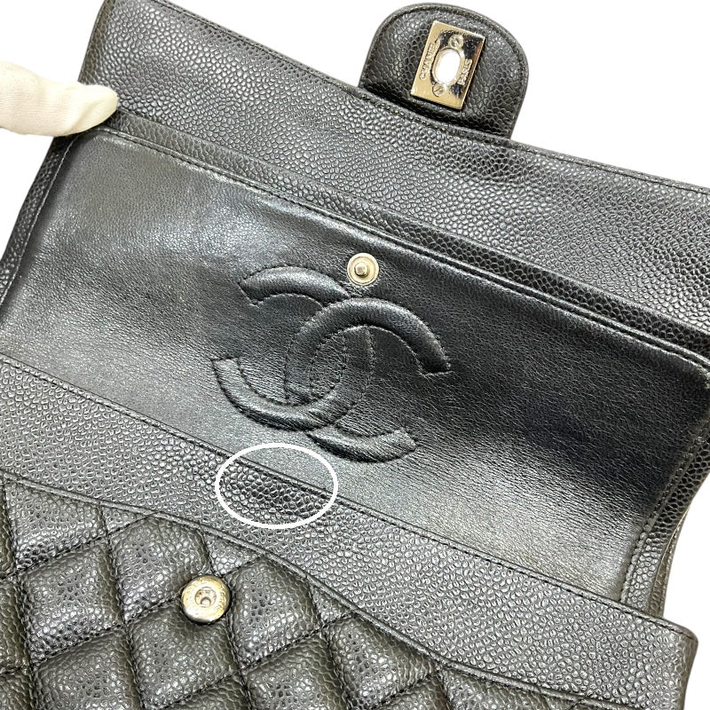 シャネル CHANEL マトラッセ25 チェーンショルダーバッグ A01112 13番台 ブラック シルバー金具  キャビアスキン レディース