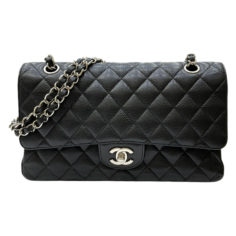 シャネル CHANEL マトラッセ25 チェーンショルダーバッグ A01112 13番台 ブラック シルバー金具  キャビアスキン レディース