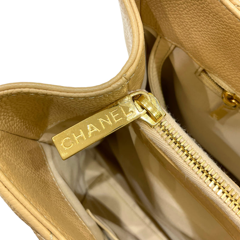 シャネル CHANEL GST チェーントートバッグ A50995 16番台 ベージュ ゴールド金具 キャビアスキン レディース トートバッグ