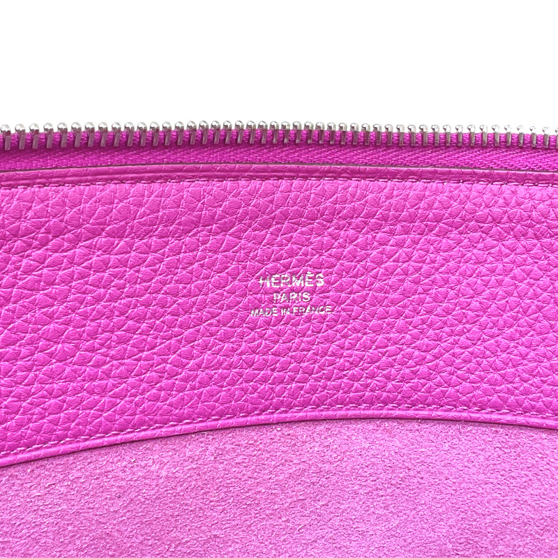 エルメス HERMES バザールGM B刻印 マグノリア シルバー金具 トゴ ユニセックス クラッチバッグ