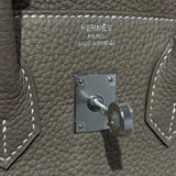 エルメス HERMES バーキン25 W刻 エトゥープ　SV金具 トゴ レディース ハンドバッグ