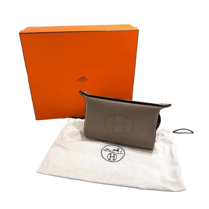 エルメス HERMES ヴィドポッシュ B刻 エトゥープ×シルバー金具 トゴ レディース ショルダーバッグ