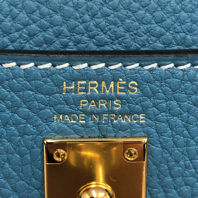 エルメス HERMES ケリー25 内縫い B刻 ニューブルージーン ゴールド金具 トゴ レディース ハンドバッグ