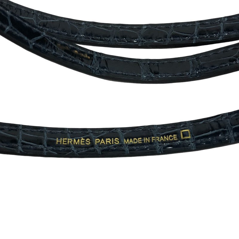 エルメス HERMES ミニケリー2 B刻 ブルーサフィール ゴールド金具 アリゲーター レディース ショルダーバッグ